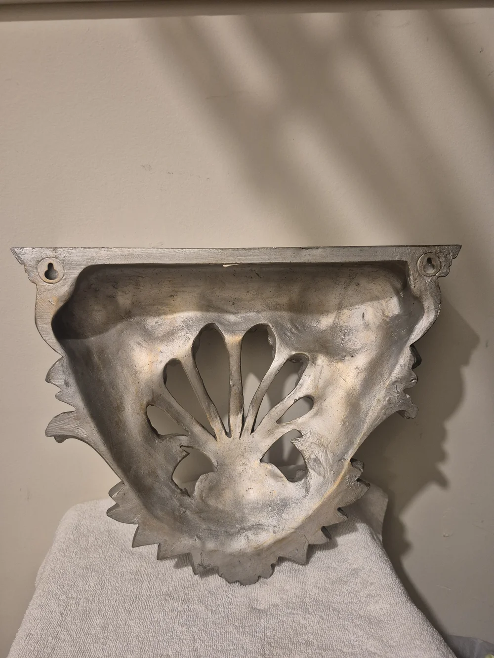 2 New Decorative Wall Corbel Shelves - Antique Silver Finish